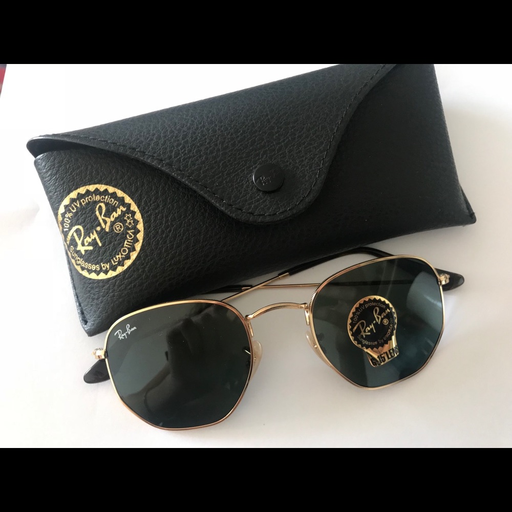 Rayban Hexagonal Flat Lenses Sunglasses